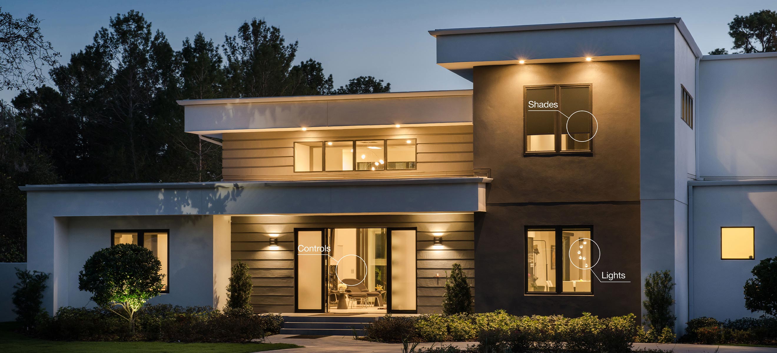 Lutron HomeWorks QSX panelized lighting in luxury interior