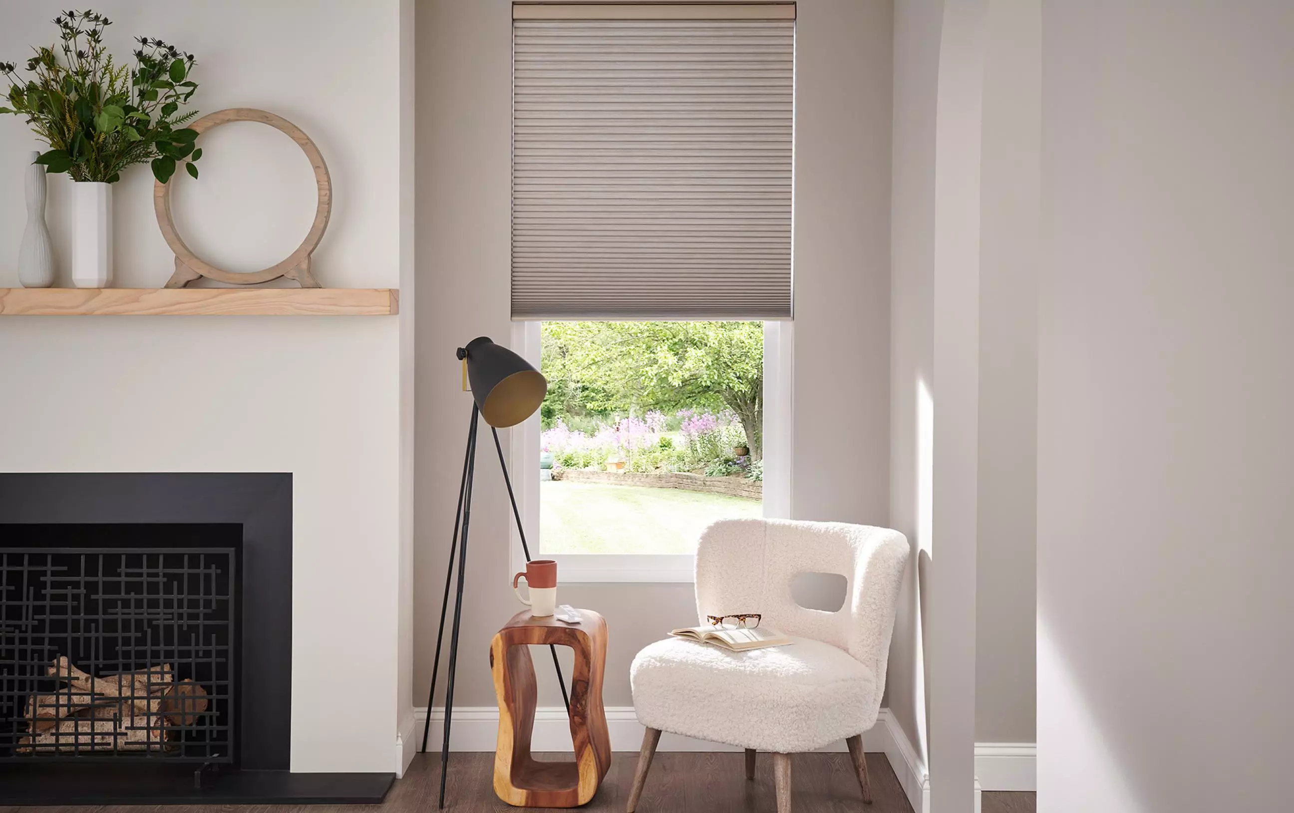Honeycomb cellular shades bright bedroom