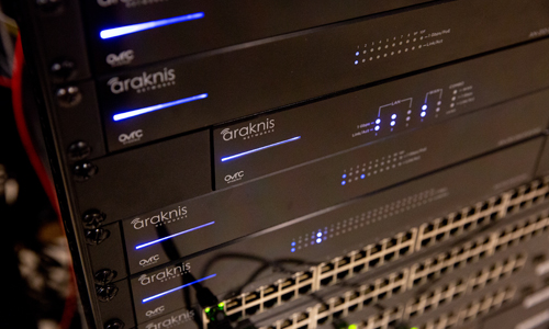 Enterprise home network rack with Araknis and UniFi equipment